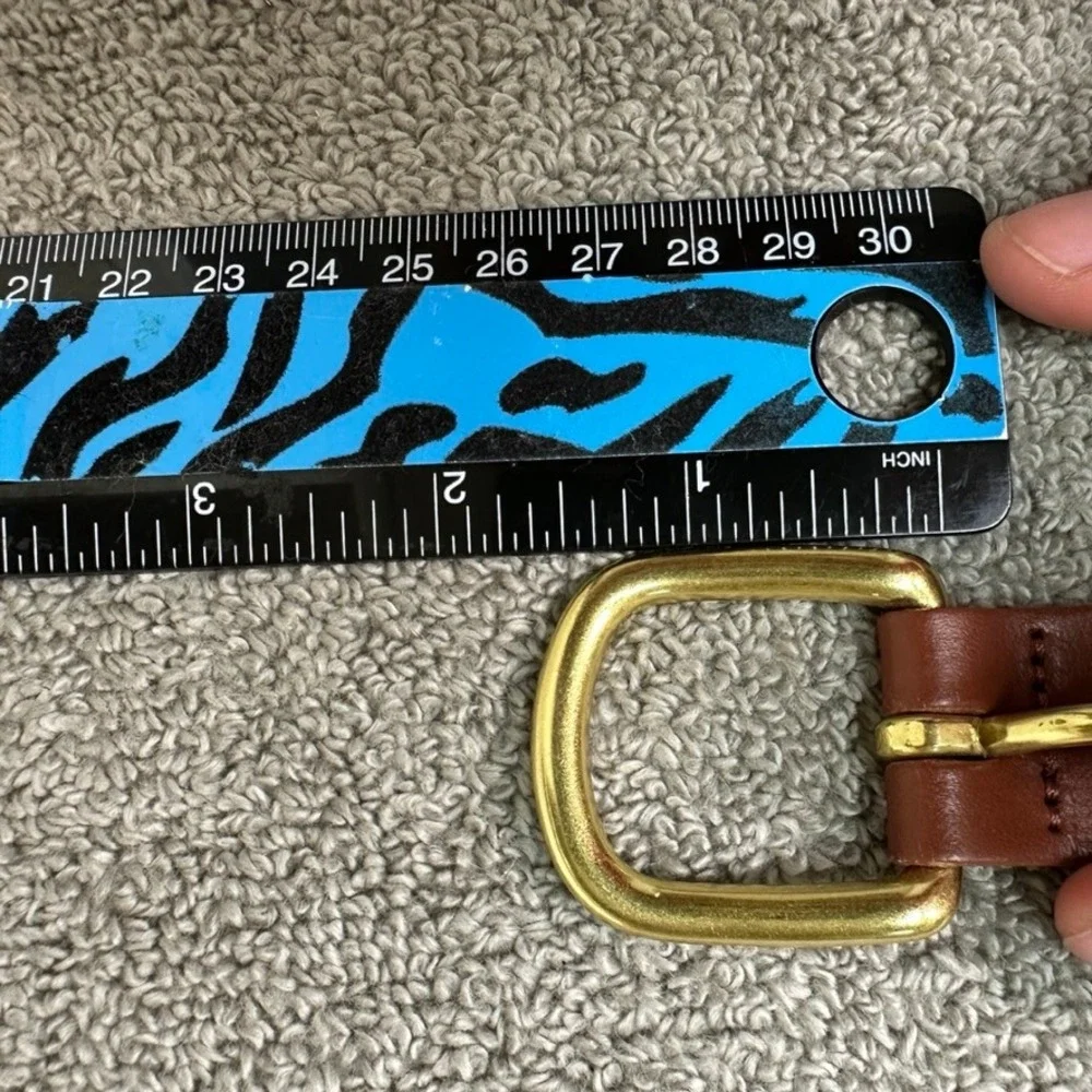 Leather Man Ltd Mens Anchor Nautical Surcingle Belt Navy Brown Size 44 Brass